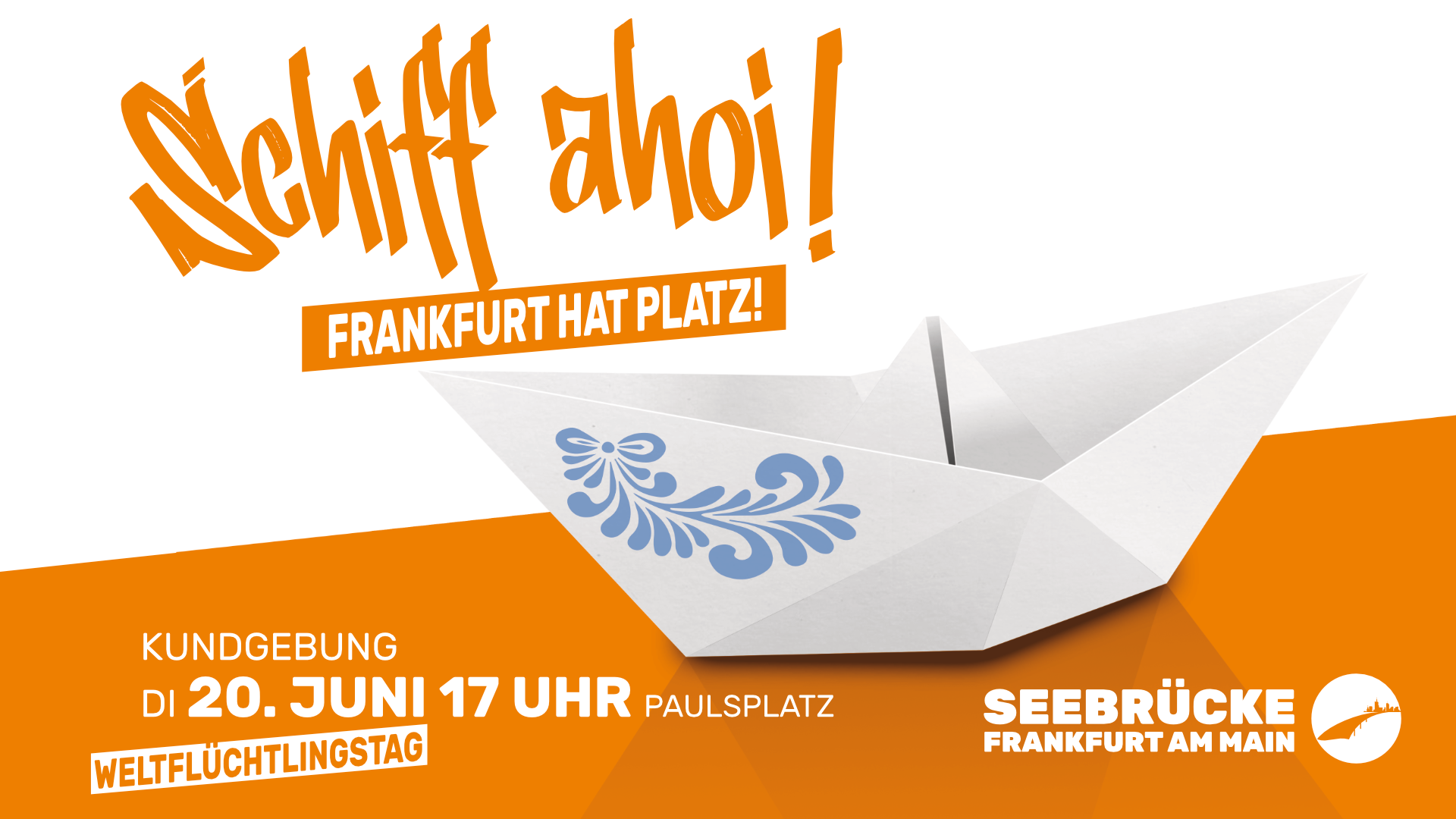 Seebrücke Frankfurt | Sharepic | 1920 x 1080 px Seebrücke Frankfurt | Sharepic | 1920 x 1080 px