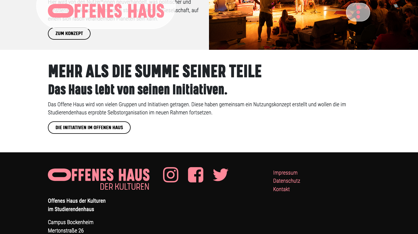 Offenes Haus | Screenshot | Website Detail