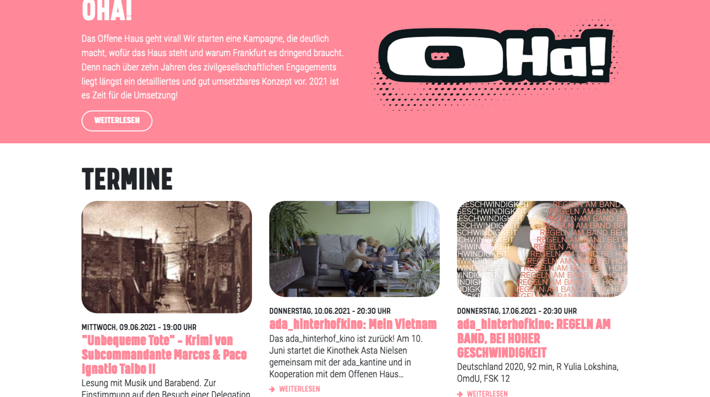 Offenes Haus | Screenshot | Website