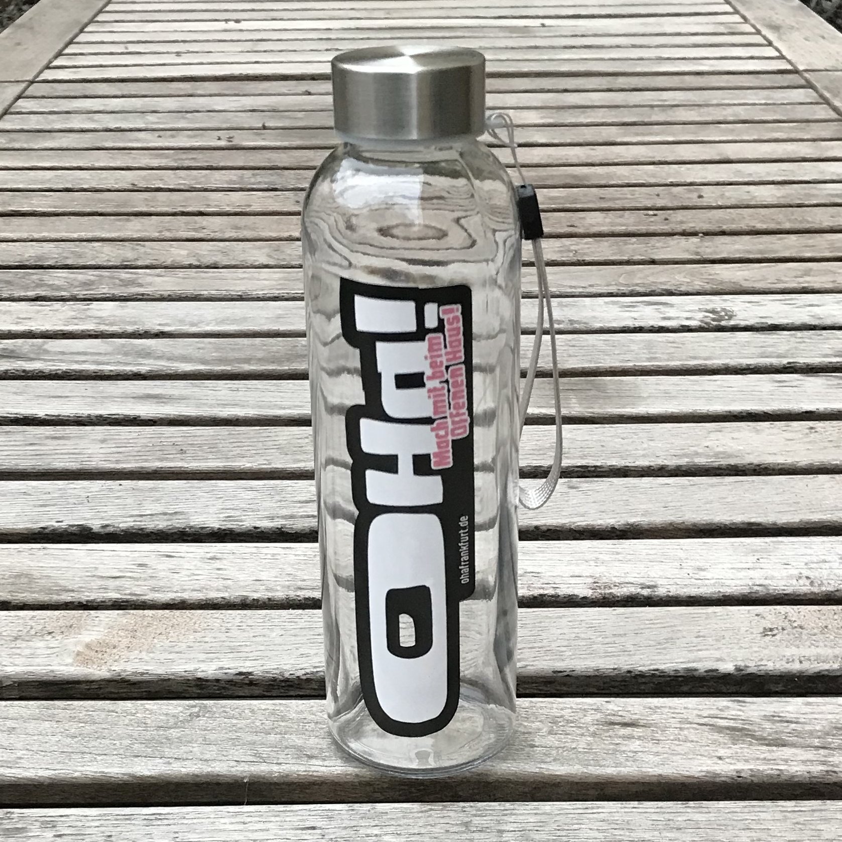 Offenes Haus | OHa! Mach mit! | Sticker auf Trinkflasche