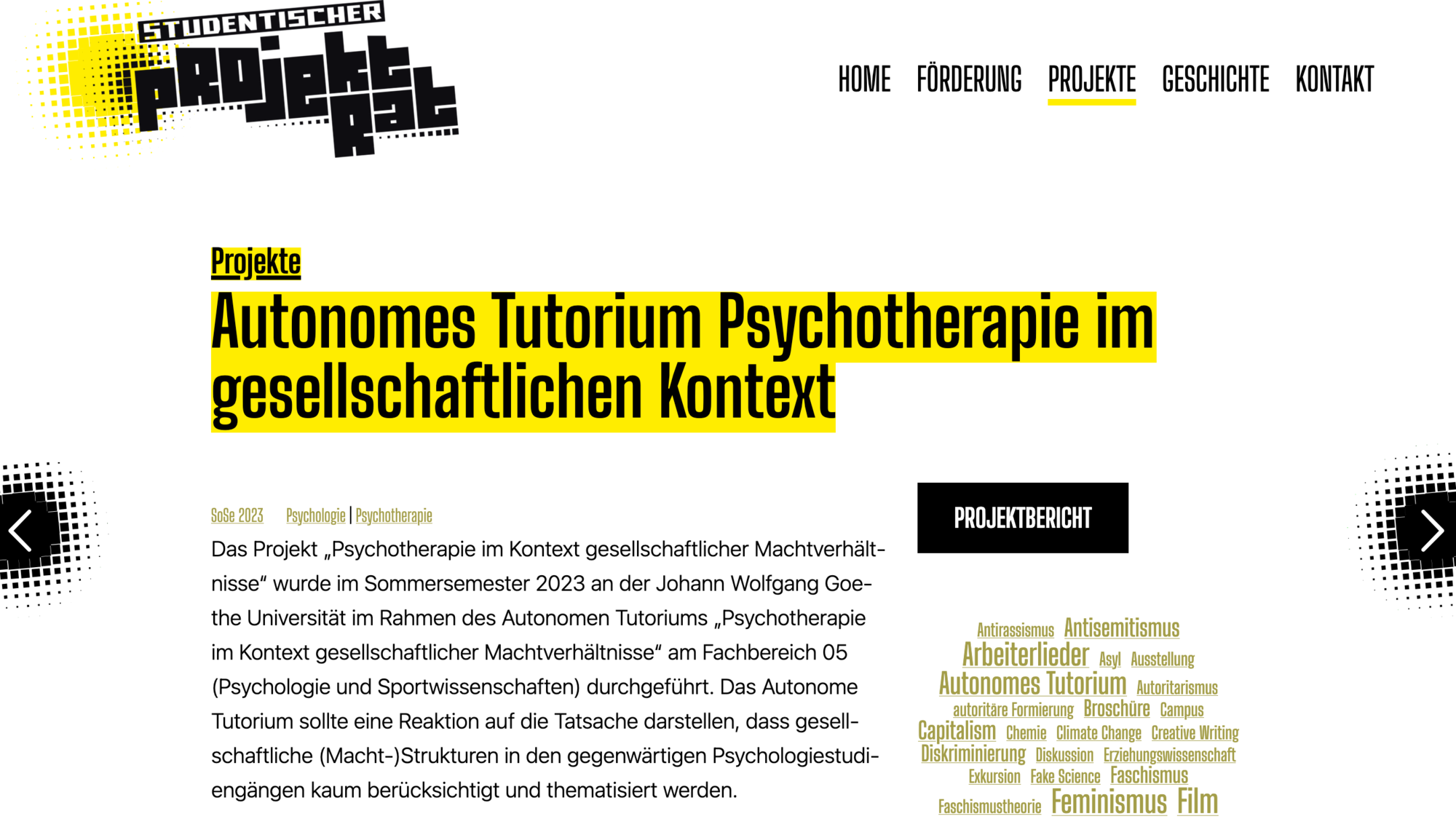 Studentischer Projektrat | Website | Projekt 