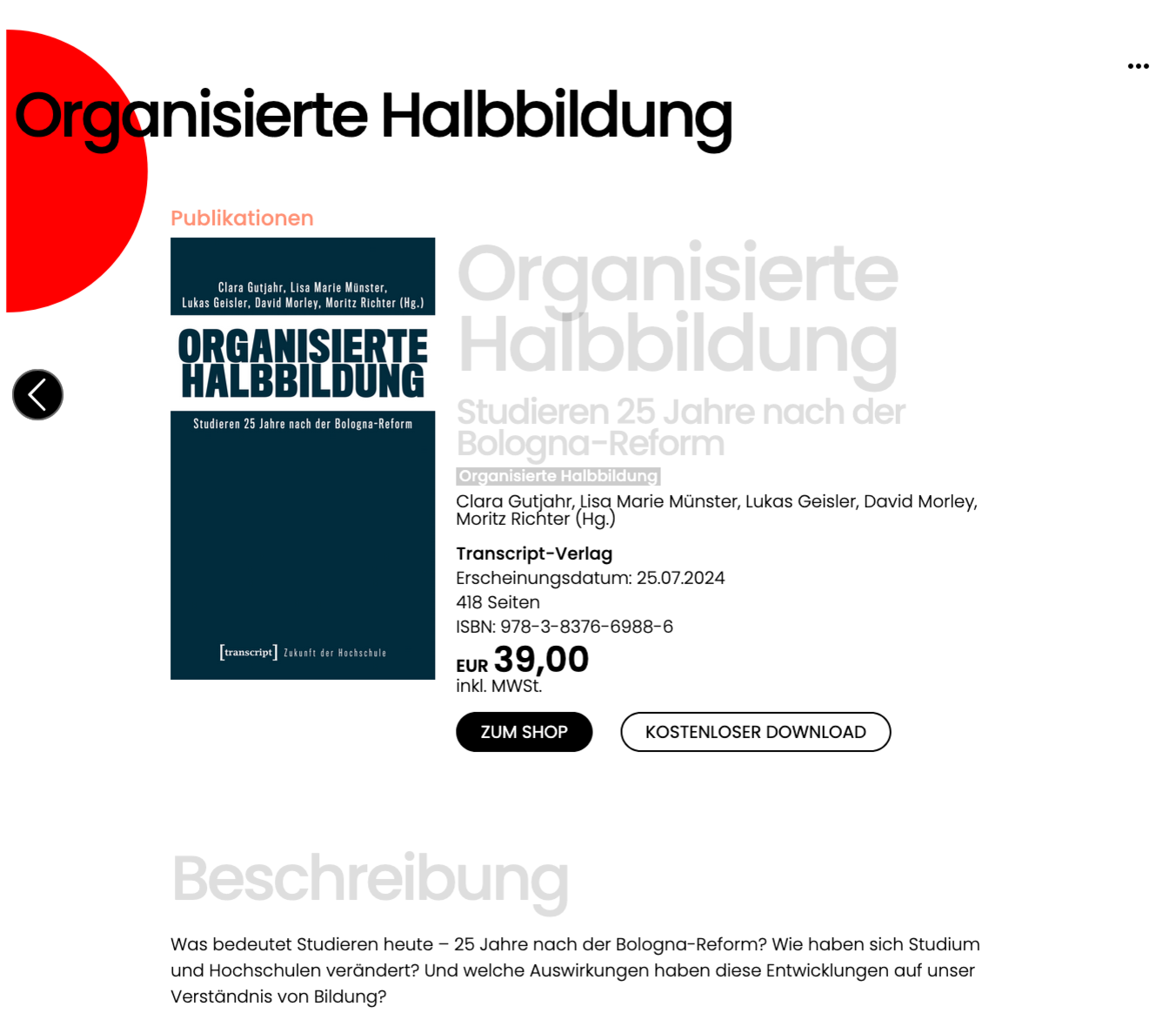 Organisierte Halbbildung | Website | Publikation 