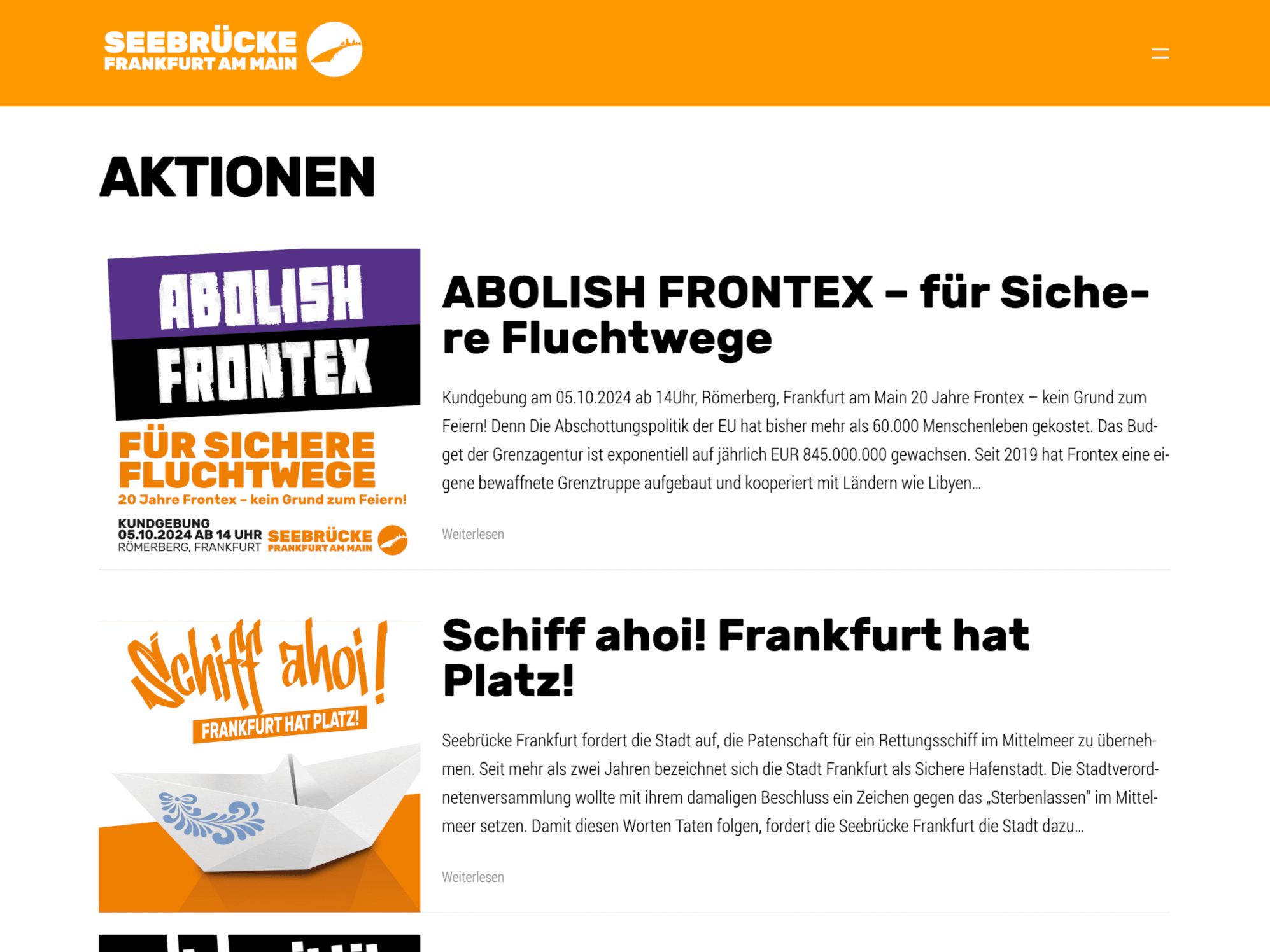 Seebrücke Frankfurt | Website | WordPress 