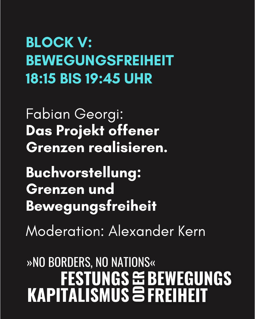 AK kritische Gesellschafttheorie | No borders, no nations | Sharepic Tagungsprogramm