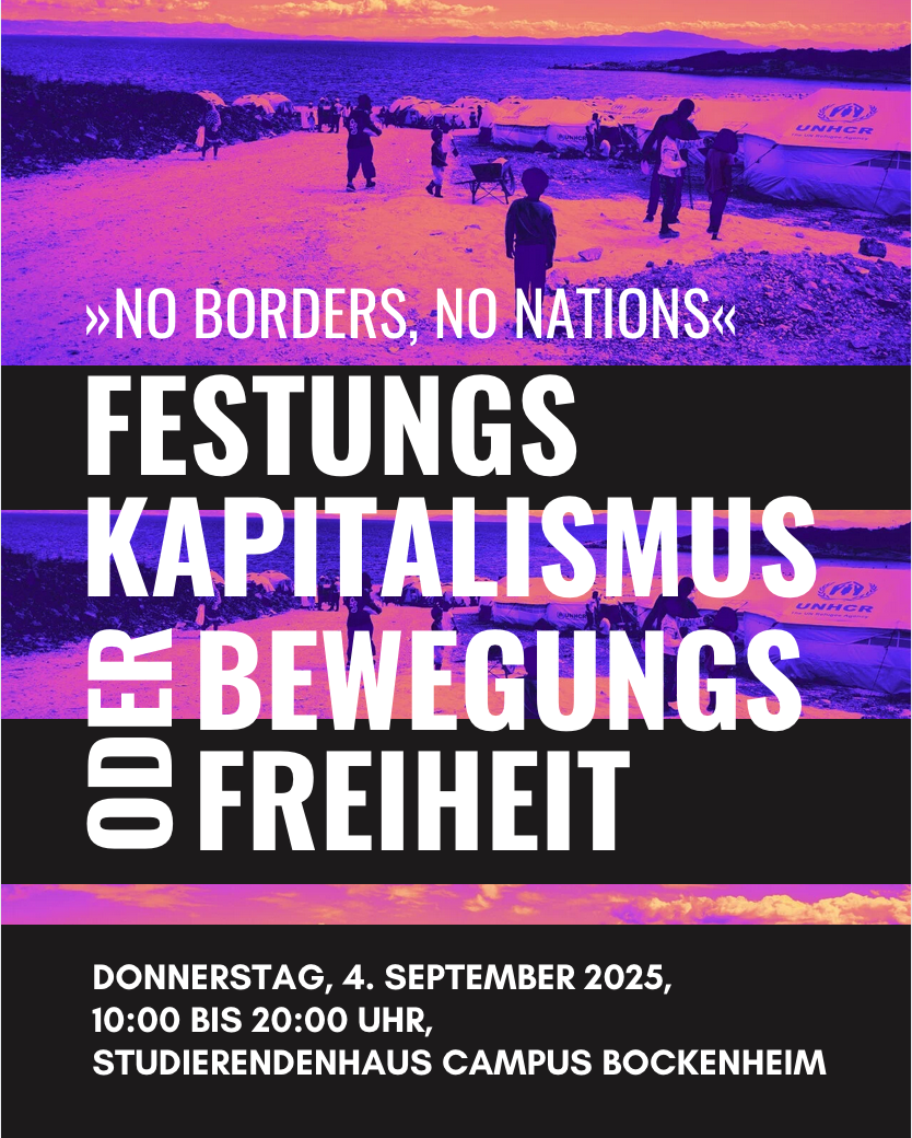 AK kritische Gesellschafttheorie | No borders, no nations | Sharepic