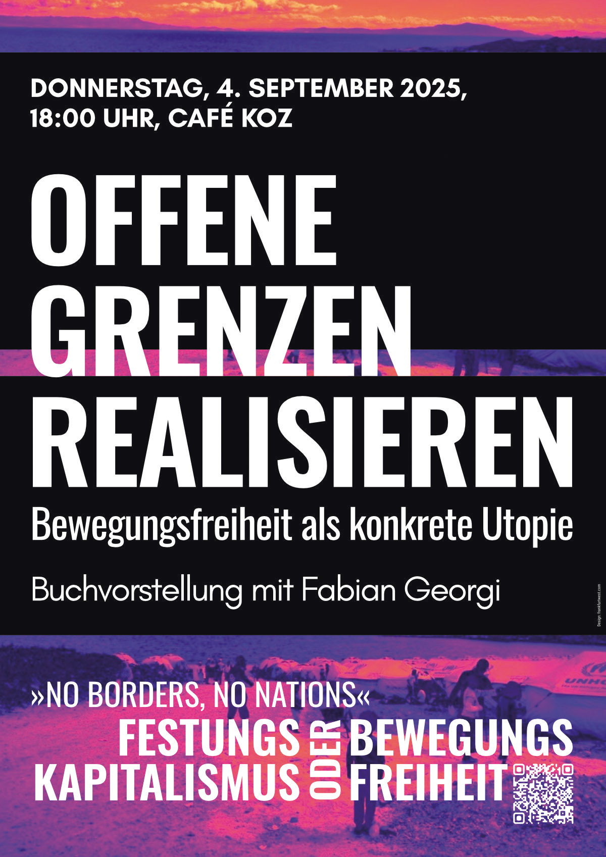 AK kritische Gesellschafttheorie | Offene Grenzen realisieren | Plakat DIN A2 | 4/0-farbig