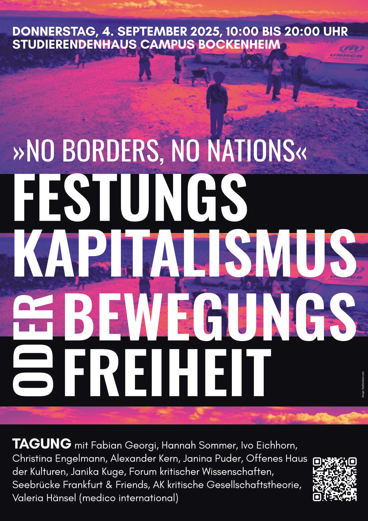 AK kritische Gesellschafttheorie | No borders, no nations | Plakat DIN A2 | 4/0-farbig