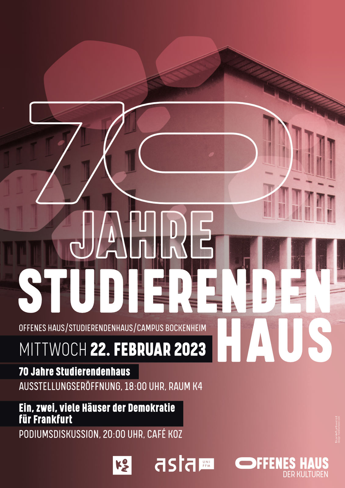 Offenes Haus | 70 Jahre Studierendenhaus | Plakat DIN A2 | 4/0-farbig 