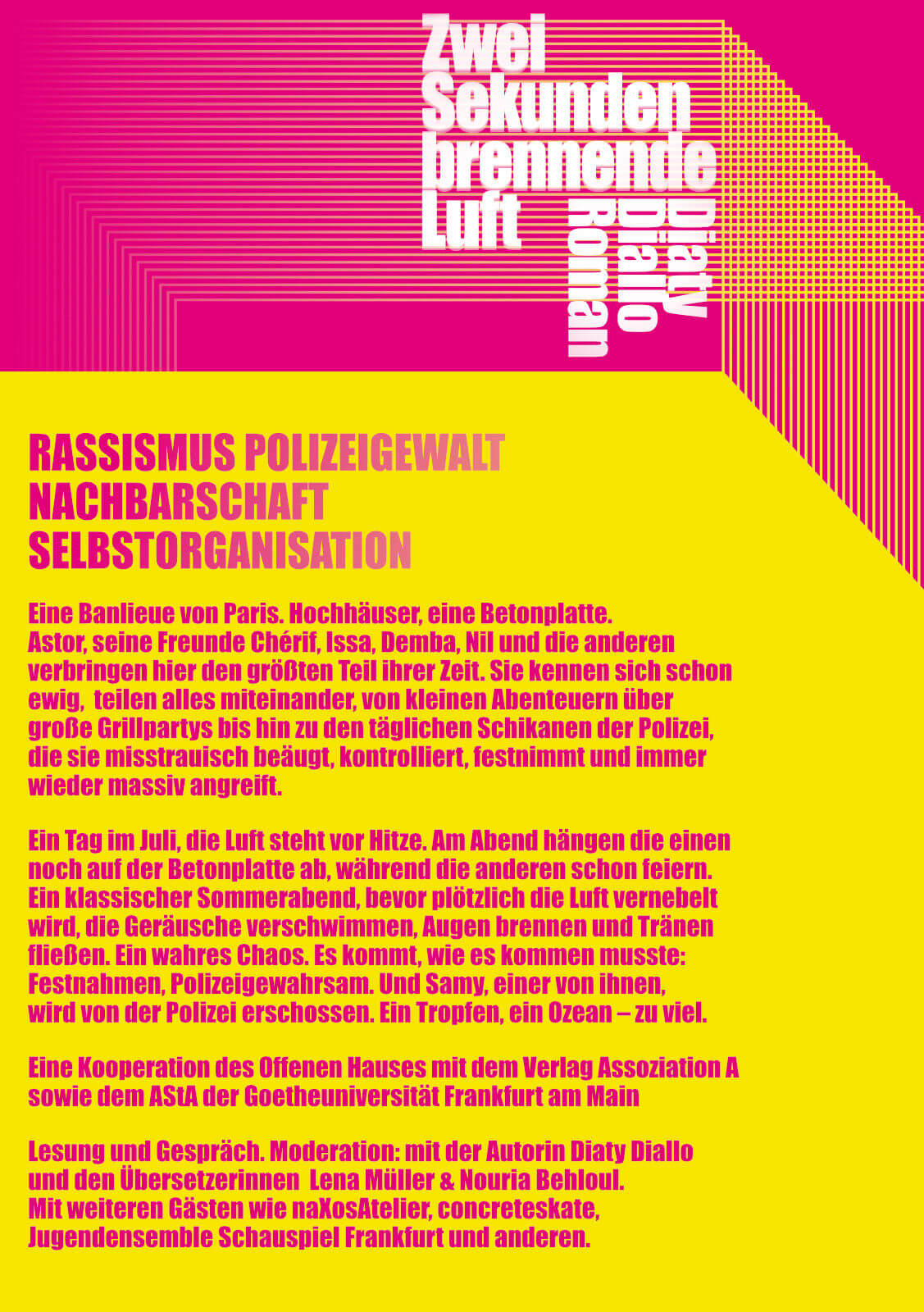 Offenes Haus | Zwei Sekunden brennende Luft | Flyer DIN A5 | 4/4-farbig 