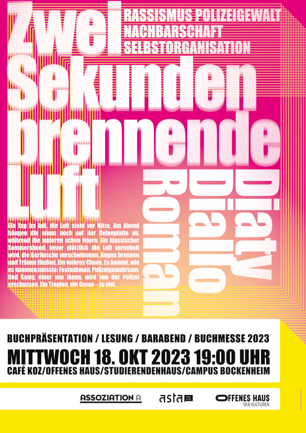 Offenes Haus | Zwei Sekunden brennende Luft | Plakat DIN A2 | 4/0-farbig