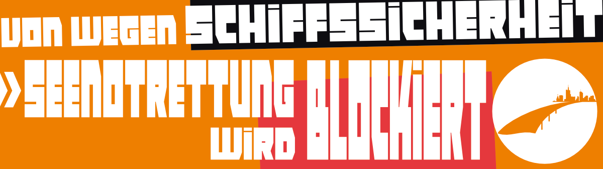 Seebrücke Frankfurt am Main | Seenotrettung wird blockiert | Banner 500 x 150 cm